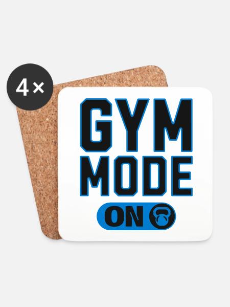 Gym Mode on – Fitness Strength Design - Coasters (set of 4) - white