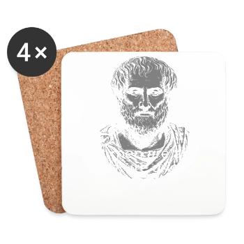 Klassisches Aristoteles-Zitat über Melancholie - Untersetzer (4er-Set) - Weiß - Vorne