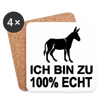 Esel - Untersetzer (4er-Set) - Weiß - Vorne