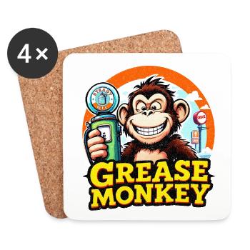 GreaseMonkey Retro Fuel Pump - Coasters (set of 4) - white - Front