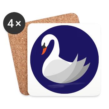 Schwan - Untersetzer (4er-Set) - Weiß - Vorne
