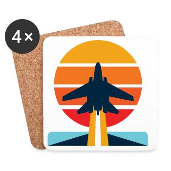 Sunset Jet Launch - Coasters (set of 4) - white - Front