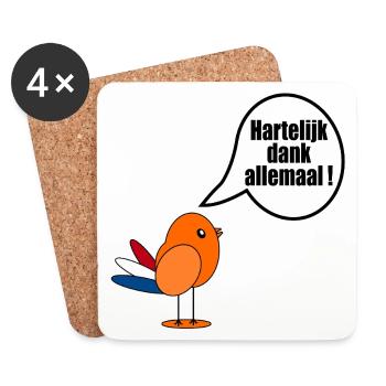 Niederländisch Vielen Dank Euch - Untersetzer (4er-Set) - Weiß - Vorne