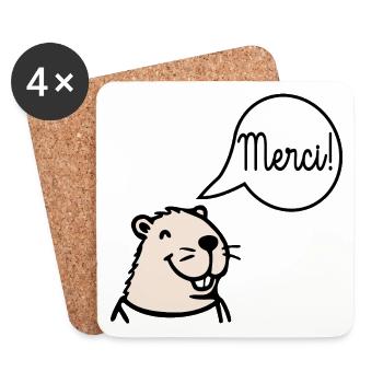 Thank you Capybara - Coasters (set of 4) - white - Front