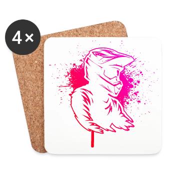 Iconic motocross motif - Coasters (set of 4) - white - Front
