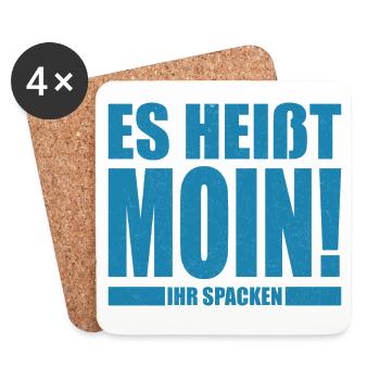 Es heißt Moin, ihr Spacken - Untersetzer (4er-Set) - Weiß - Vorne