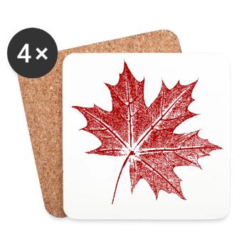 Maple leaf - Coasters (set of 4) - white - Front