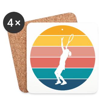 tennis - Dessous de verre (lot de 4) - blanc - Devant