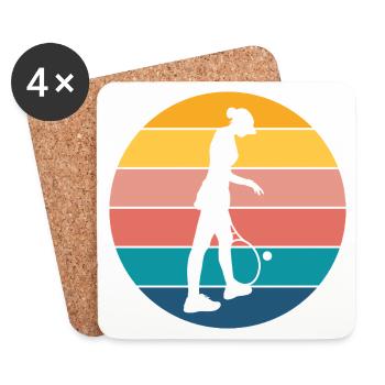 tennis - Dessous de verre (lot de 4) - blanc - Devant