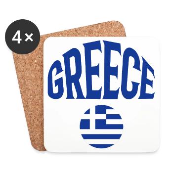 Grèce - Dessous de verre (lot de 4) - blanc - Devant