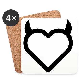 Demon Heart - Coasters (set of 4) - white - Front