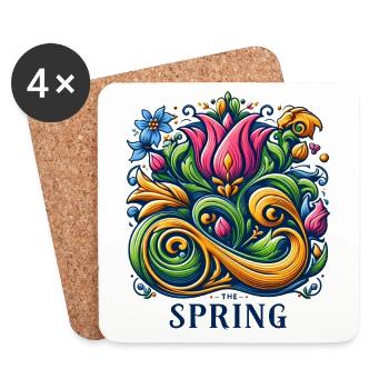 Spring Logo - Coasters (set of 4) - white - Front