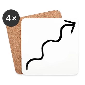 Flèche ondulée - Dessous de verre (lot de 4) - blanc - Devant