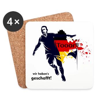 Fussball - Untersetzer (4er-Set) - Weiß - Vorne