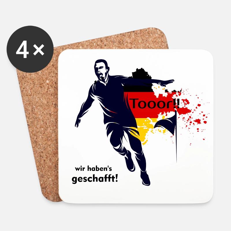 Fussball - Untersetzer (4er-Set) - Weiß