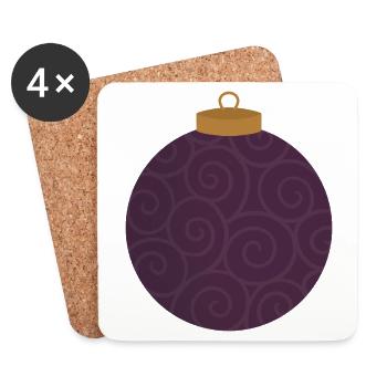 Swirled Purple Ornament - Coasters (set of 4) - white - Front