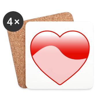 Liebe - Untersetzer (4er-Set) - Weiß - Vorne