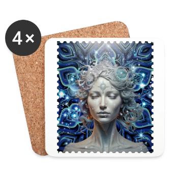 Déesse du rêve cosmique - Dessous de verre (lot de 4) - blanc - Devant