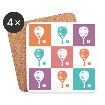 Padel Racket for Players & Fans - Coasters (set of 4) - white - Front