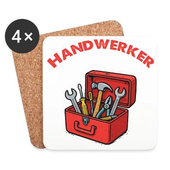 Illustration de la boîte à outils Craftsman - Dessous de verre (lot de 4) - blanc - Devant