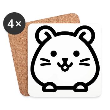 Hamster - Untersetzer (4er-Set) - Weiß - Vorne