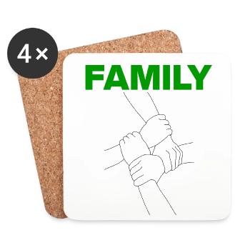 Famille – Ensemble, nous sommes forts, la force familiale - Dessous de verre (lot de 4) - blanc - Devant