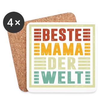 La meilleure maman du monde offre Noël - Dessous de verre (lot de 4) - blanc - Devant