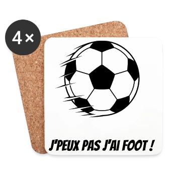 I can't I have football – Humorous football design - Coasters (set of 4) - white - Front