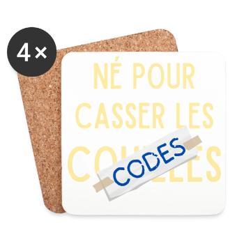 Born to break the codes - Coasters (set of 4) - white - Front