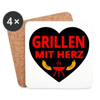 Griller - Dessous de verre (lot de 4) - blanc - Devant