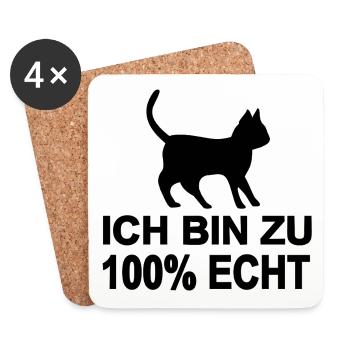 Chat - Dessous de verre (lot de 4) - blanc - Devant
