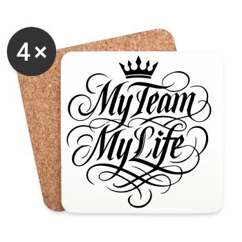 Mon équipe, ma vie - Dessous de verre (lot de 4) - blanc - Devant