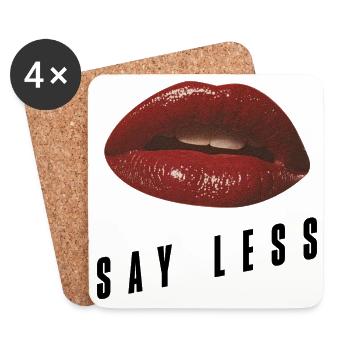 Red Lips Minimal – Bold Statement - Coasters (set of 4) - white - Front