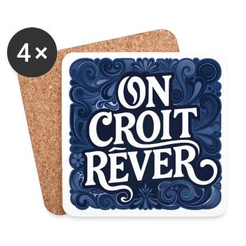 ON CROIT RÊVER - let's talk - Dessous de verre (lot de 4) - blanc - Devant