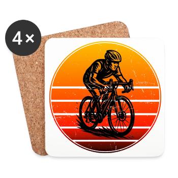 Attention aux fans de vélo de route, déclaration simple - Dessous de verre (lot de 4) - blanc - Devant