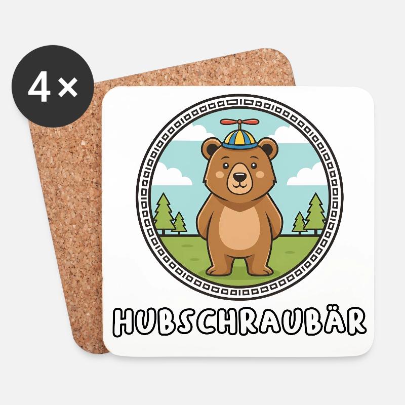 Hubschraubär - Untersetzer (4er-Set) - Weiß