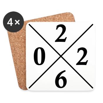 2026 Symbol - Untersetzer (4er-Set) - Weiß - Vorne