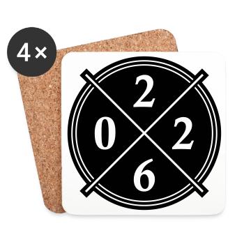 2026 Year Symbol - Coasters (set of 4) - white - Front
