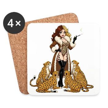 Gepard Femme Fatale - Untersetzer (4er-Set) - Weiß - Vorne