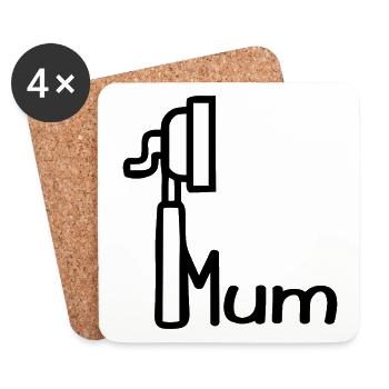 Portafilter Coffee Espresso Mum - Coasters (set of 4) - white - Front