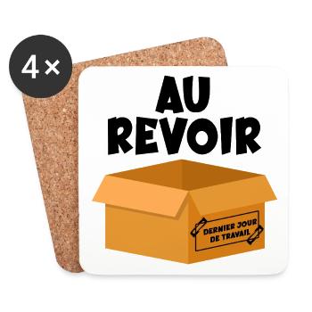 Dernier Jour de Travail - Au Revoir - Dessous de verre (lot de 4) - blanc - Devant