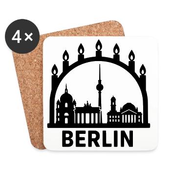 Berlin Schwibbogen Christmas Decoration Advent - Coasters (set of 4) - white - Front