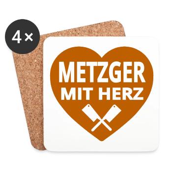 Metzger - Untersetzer (4er-Set) - Weiß - Vorne