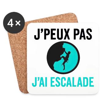 J'peux pas j'ai escalade - Dessous de verre (lot de 4) - blanc - Devant