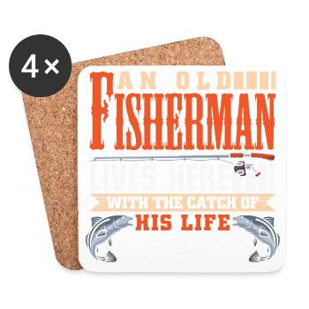 Anglers Fishermen Fishing Sport Fishermen - Coasters (set of 4) - white - Front