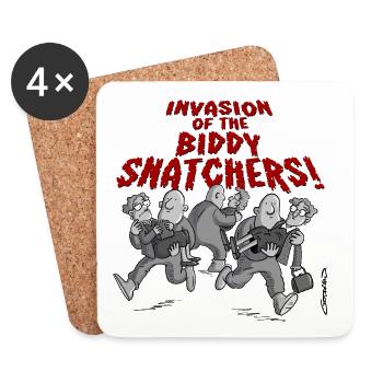 Invasion des Biddy Snatchers - Dessous de verre (lot de 4) - blanc - Devant