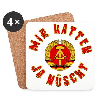 GDR Mir Hatten ja nüscht Hoodie, Shirt Mug - Coasters (set of 4) - white - Front