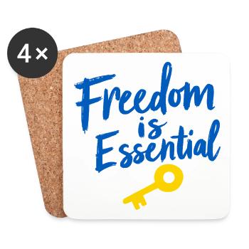 Freedom Is Essential Schlüssel zur Freiheit - Untersetzer (4er-Set) - Weiß - Vorne