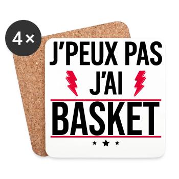 I can't I have basketball Humor Basketball - Coasters (set of 4) - white - Front