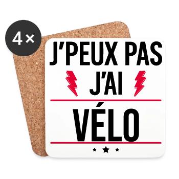 Ich kann nicht Fahrrad Humor Fahrrad - Untersetzer (4er-Set) - Weiß - Vorne